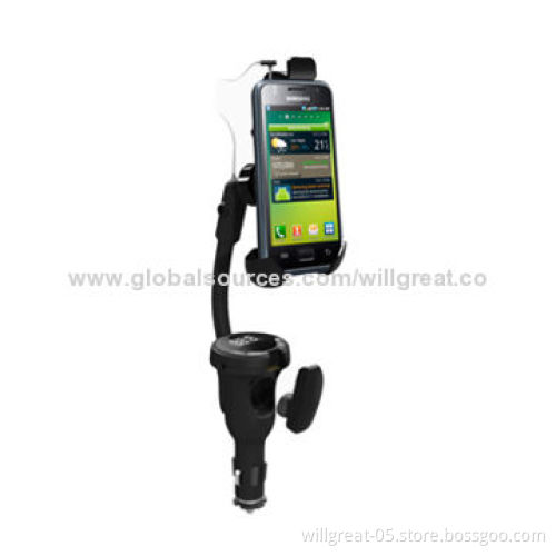 In-car Holder with FM Transmitter for iPhone, Samsung, Nokia, HTC and Most Smartphones
